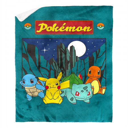 Pokemon Under The Stars 50" x 60" Sherpa Throw Blanket